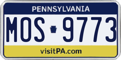 PA license plate MOS9773