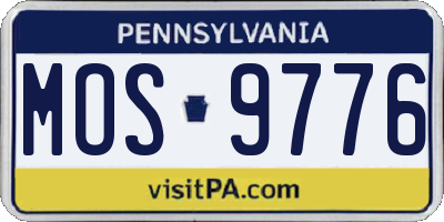 PA license plate MOS9776