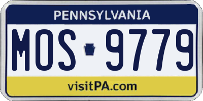 PA license plate MOS9779