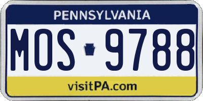 PA license plate MOS9788