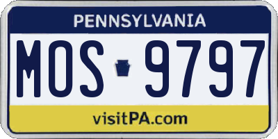 PA license plate MOS9797