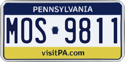 PA license plate MOS9811