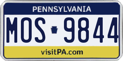 PA license plate MOS9844
