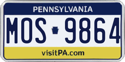 PA license plate MOS9864