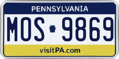 PA license plate MOS9869