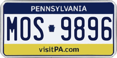 PA license plate MOS9896
