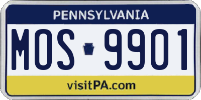 PA license plate MOS9901