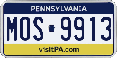 PA license plate MOS9913