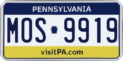 PA license plate MOS9919