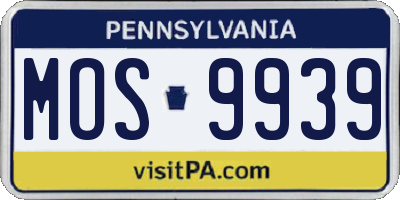 PA license plate MOS9939