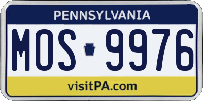 PA license plate MOS9976