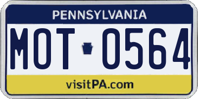 PA license plate MOT0564