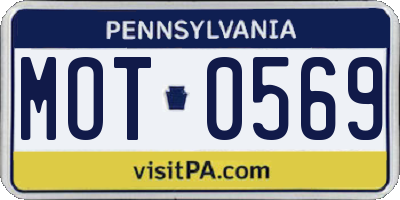 PA license plate MOT0569