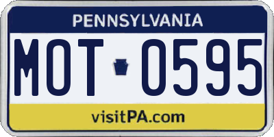 PA license plate MOT0595