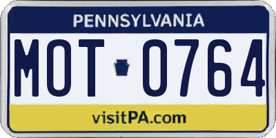 PA license plate MOT0764