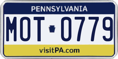 PA license plate MOT0779