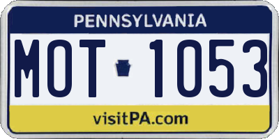 PA license plate MOT1053