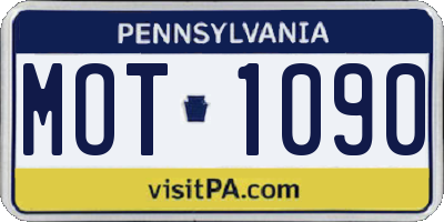 PA license plate MOT1090