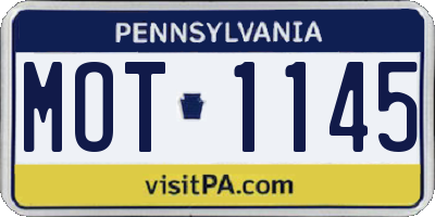 PA license plate MOT1145