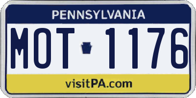 PA license plate MOT1176