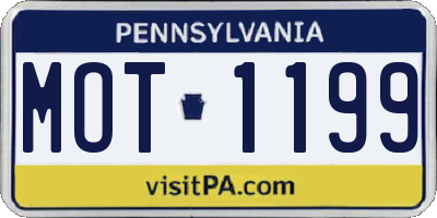 PA license plate MOT1199