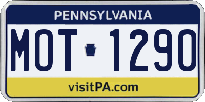 PA license plate MOT1290