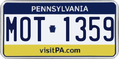 PA license plate MOT1359