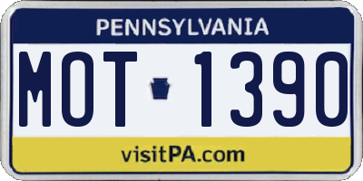 PA license plate MOT1390
