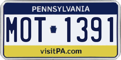 PA license plate MOT1391