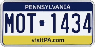 PA license plate MOT1434