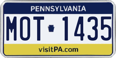 PA license plate MOT1435
