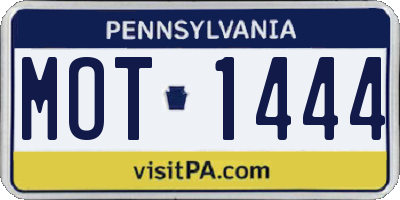 PA license plate MOT1444