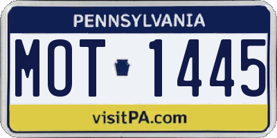 PA license plate MOT1445