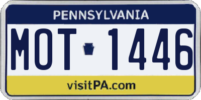 PA license plate MOT1446