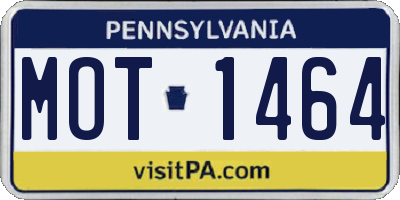 PA license plate MOT1464