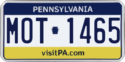 PA license plate MOT1465
