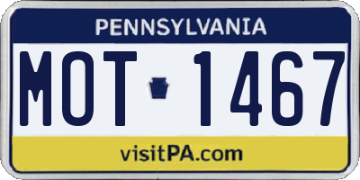 PA license plate MOT1467