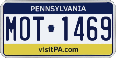 PA license plate MOT1469