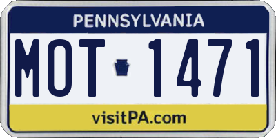 PA license plate MOT1471