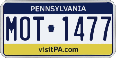 PA license plate MOT1477