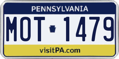 PA license plate MOT1479