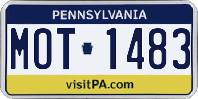 PA license plate MOT1483