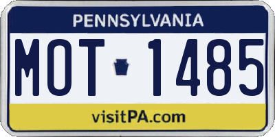 PA license plate MOT1485