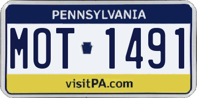 PA license plate MOT1491