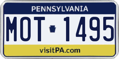 PA license plate MOT1495
