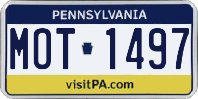 PA license plate MOT1497