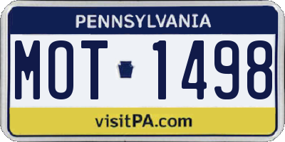 PA license plate MOT1498