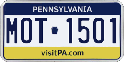 PA license plate MOT1501