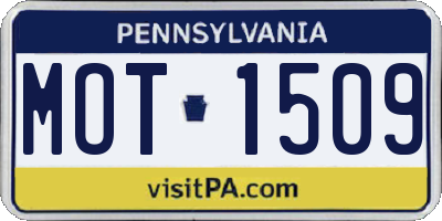 PA license plate MOT1509