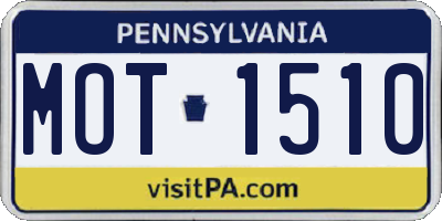 PA license plate MOT1510